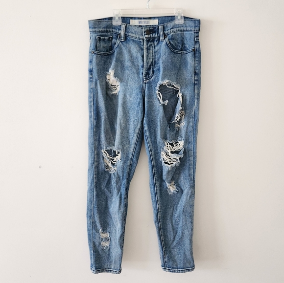 Brandy Melville Denim - Brandy Melville Distressed High Waist Jeans Blue 28